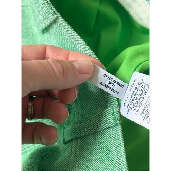 J.Crew Button-front skirt linen Blend Size 2 Green NO BELT - Picture 9 of 10